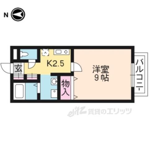 ベルリード ミキ(1K/1階)の間取り写真