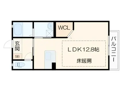 MAST COURT のと川 B棟(ワンルーム/2階)の間取り写真