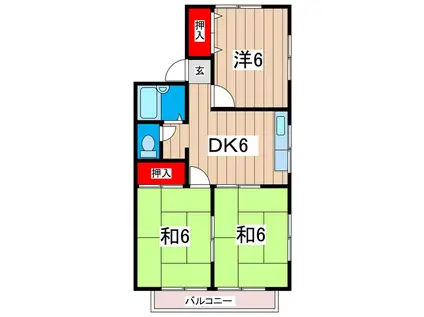 菊池ハイツ(3DK/2階)の間取り写真