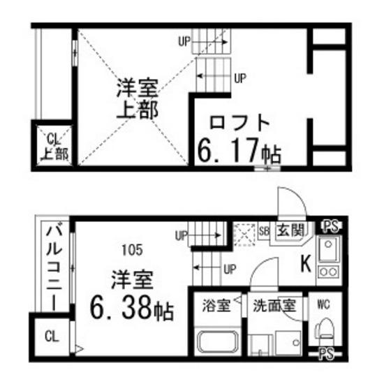 ARCOBALENO(1K/1階)の間取り写真