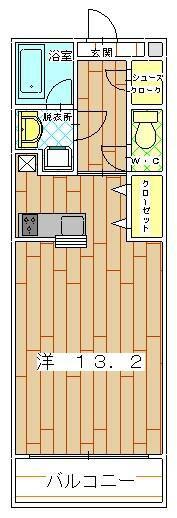 アステリ与野本町参番館(ワンルーム/3階)の間取り写真