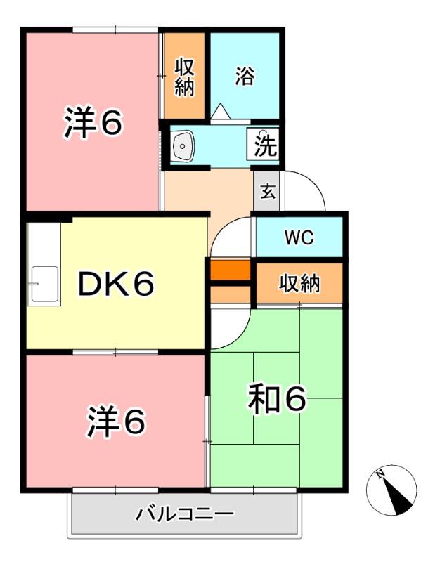 セジュール虫明(3DK/2階)の間取り写真