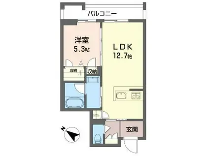 ヴァレンズ・クレシェレ(1LDK/2階)の間取り写真