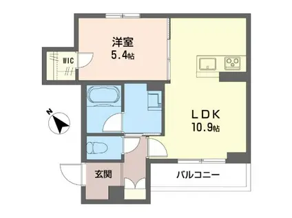 ソルーラ(1LDK/1階)の間取り写真