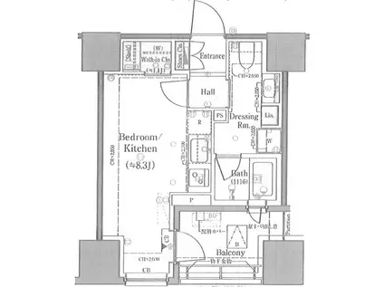 パークホームズ浜松町(ワンルーム/5階)の間取り写真