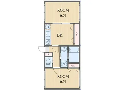 ハイム千駄木(2DK/2階)の間取り写真