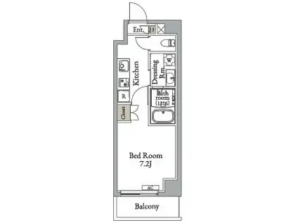 メトロステージ亀有(1K/1階)の間取り写真