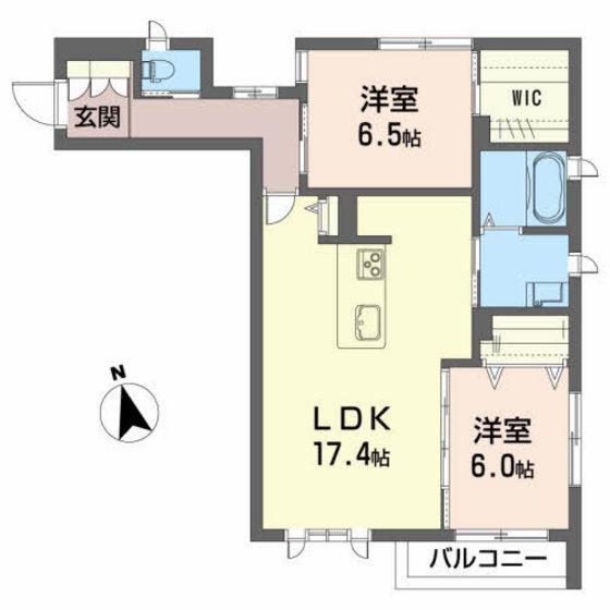 ELLE・FLVORITE(2LDK/2階)の間取り写真