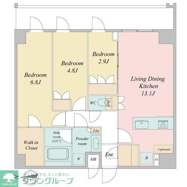 LIME RESIDENCE KAWAGUCHI イースト(3LDK/6階)の間取り写真