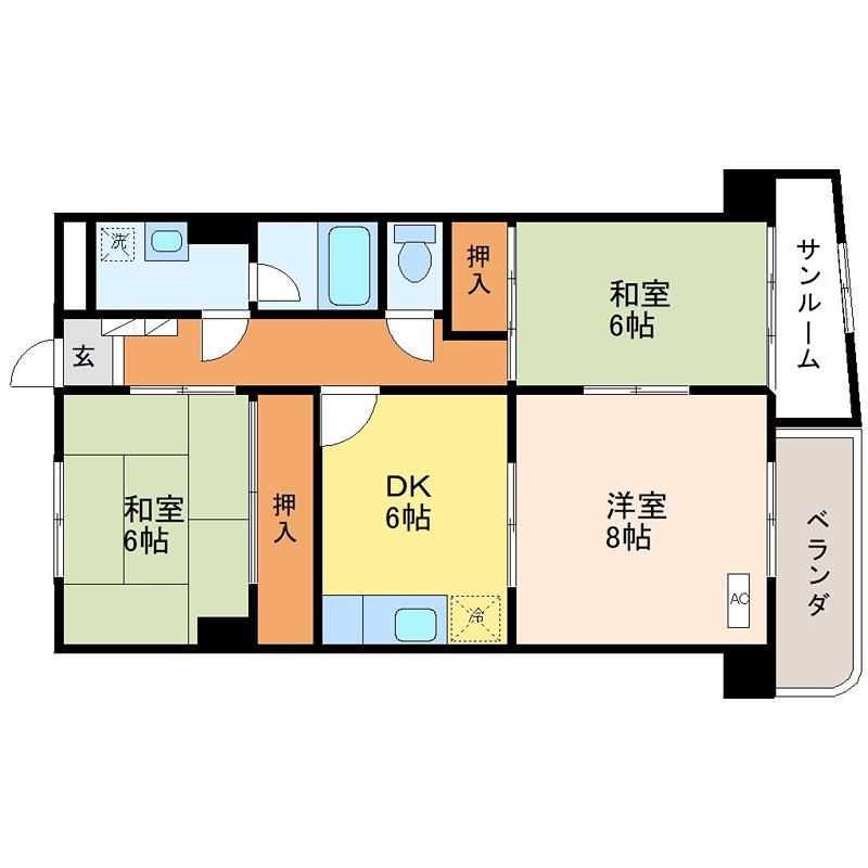 ファミール五反田(3SDK/5階)の間取り写真