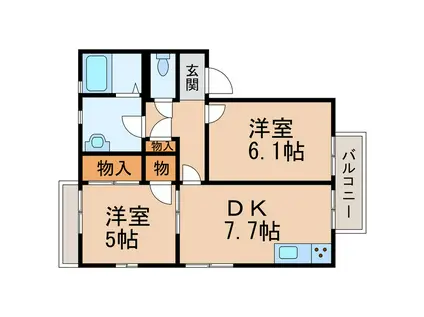 フレグランスさつき(2DK/2階)の間取り写真