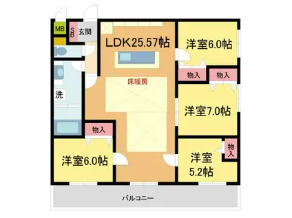 MESSAGE苦楽園三番町(4LDK/1階)の間取り写真