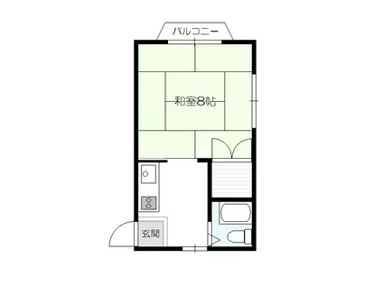 ハイム山王(1K/1階)の間取り写真