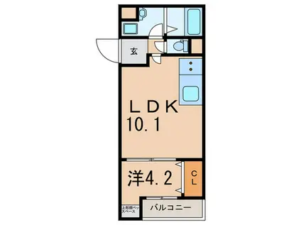 ウィングス垂水(1LDK/1階)の間取り写真