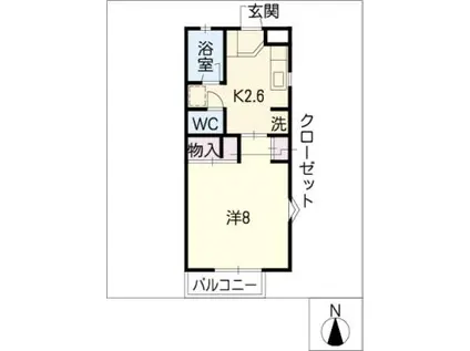 グリーンコーポ平手(1K/1階)の間取り写真
