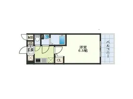 エスリード ザ・イーストレジデンス大阪城(1K/11階)の間取り写真