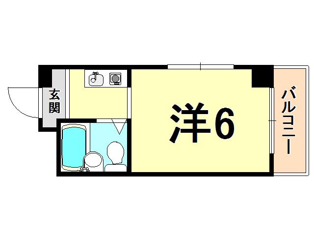 プリエール西宮東(ワンルーム/5階)の間取り写真