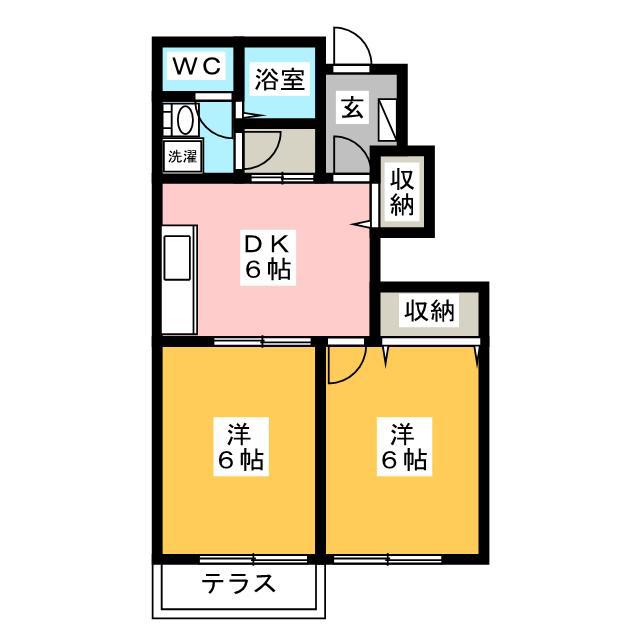 メゾン.ド.ノルテ(2DK/1階)の間取り写真