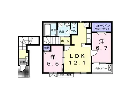 アンソロジ-(2LDK/2階)の間取り写真