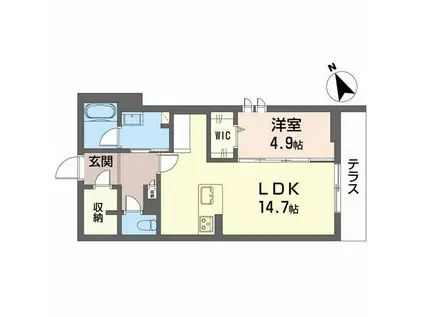 シャーメゾン桜ステージ(1LDK/1階)の間取り写真