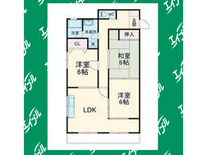 ラカーサ桃山(3LDK/3階)の間取り写真