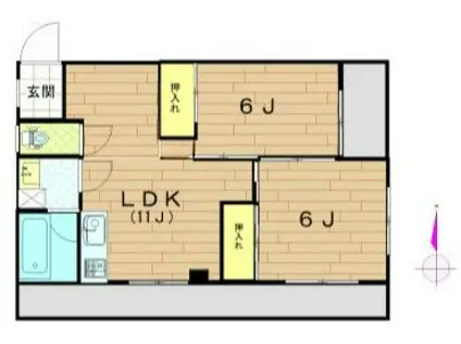 SICビル(2LDK/4階)の間取り写真