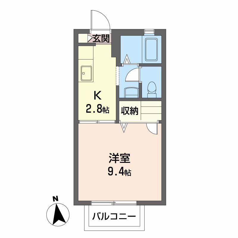プラージュ(1K/1階)の間取り写真