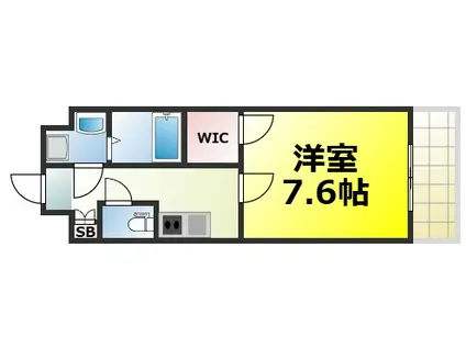 フォーリアライズ大阪ウエストベイ(1K/3階)の間取り写真