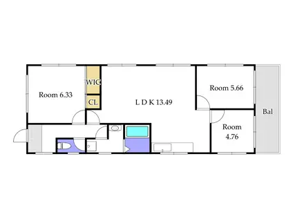 津島新野ビル(3LDK/3階)の間取り写真