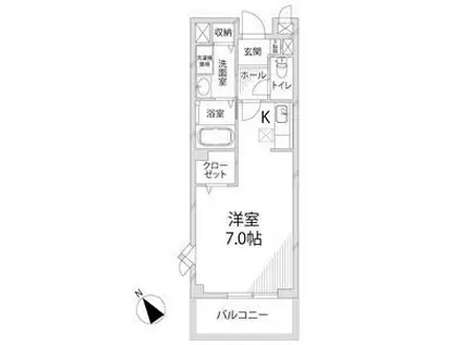 スカイルーム南条(1K/2階)の間取り写真
