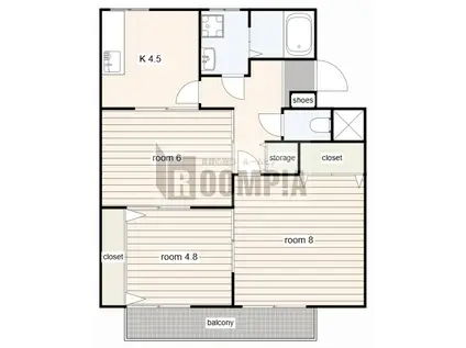 コスモ90(3K/1階)の間取り写真