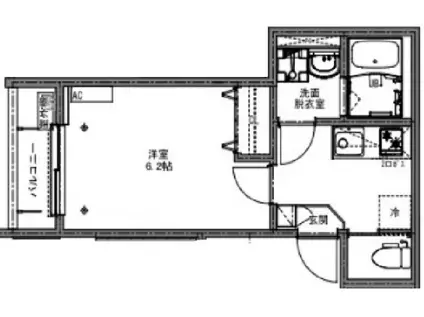 ケイアイレジデンス西所沢(1K/2階)の間取り写真
