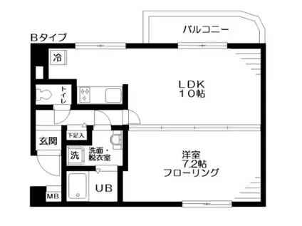 ソレイユほその(1LDK/2階)の間取り写真