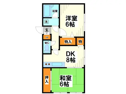 メゾンベルアネックス(2DK/1階)の間取り写真