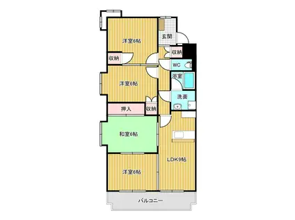 パームスプリングス(4LDK/5階)の間取り写真