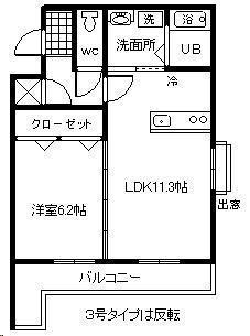 ソフィア船塚(1LDK/1階)の間取り写真