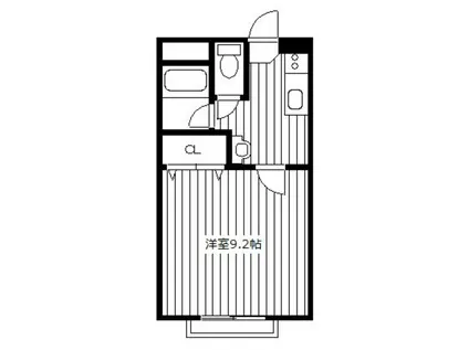 セゾンハウス(1K/2階)の間取り写真