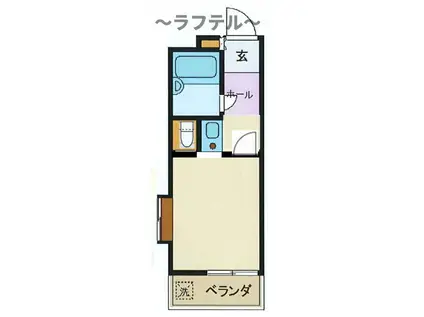 煉瓦館25(1K/2階)の間取り写真