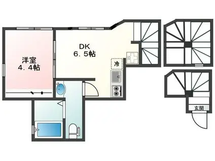 グランツコート目白(1DK/3階)の間取り写真