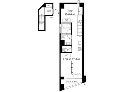 京急本線 京急新子安駅 徒歩6分 10階建 築15年(1LDK/2階)の間取り写真