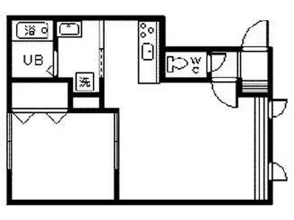 コーポハピネスIII(1LDK/1階)の間取り写真