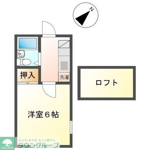 染東ハイツII(1K/2階)の間取り写真