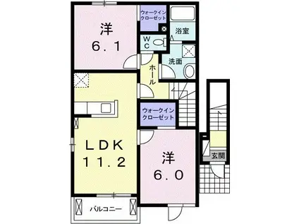 ヴェルドミール・ブリーゼ(2LDK/2階)の間取り写真