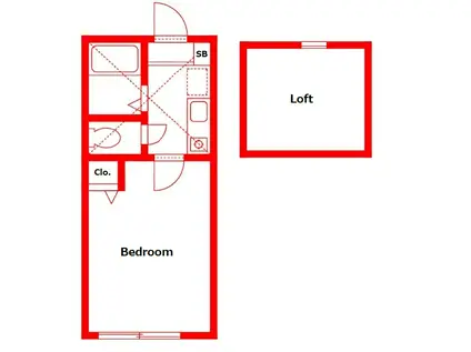 ヴィラ テサン(1K/1階)の間取り写真