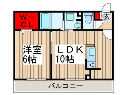 ホープヒル(1LDK/2階)の間取り写真