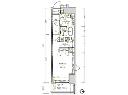 ARKMARK蔵前(ワンルーム/2階)の間取り写真