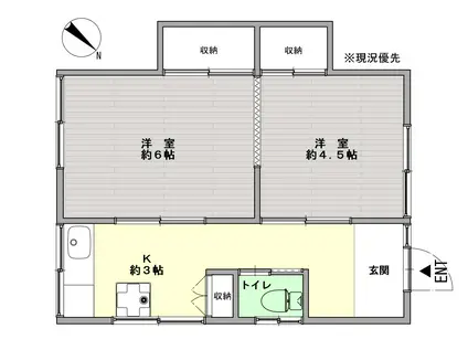 畔上荘(2K/2階)の間取り写真