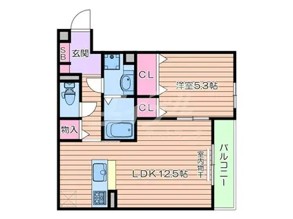 ルミノーザ(1LDK/2階)の間取り写真