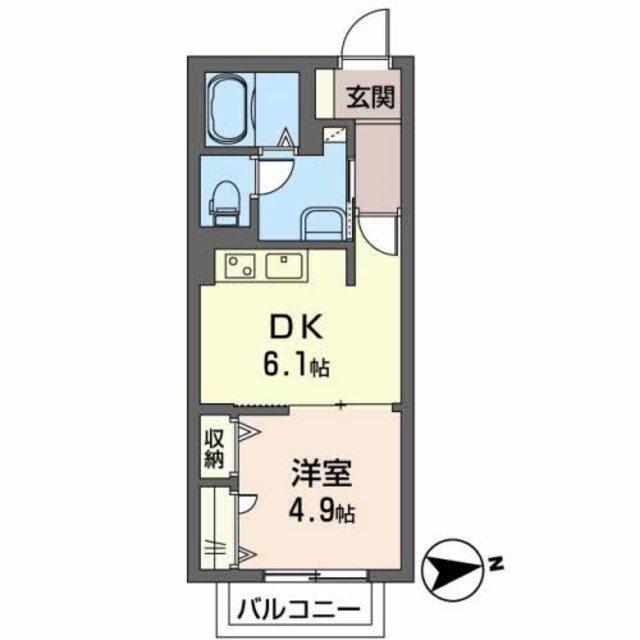 プランドール(1DK/2階)の間取り写真