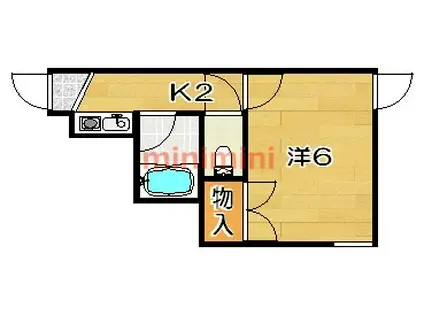 ポエジーハイム(1K/1階)の間取り写真